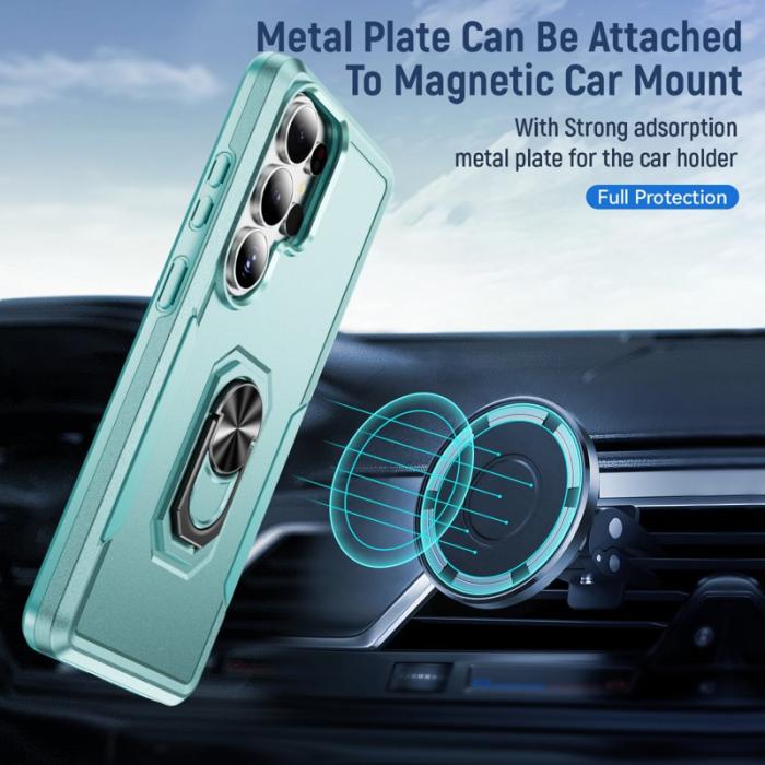 OEM - Mobilskal för Samsung Galaxy S26 Ultra Militärklass Ring Kickstand - Grön