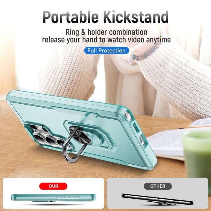 OEM - Mobilskal för Samsung Galaxy S26 Ultra Militärklass Ring Kickstand - Grön