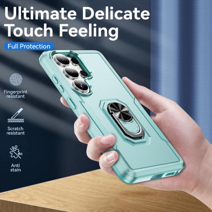 OEM - Mobilskal för Samsung Galaxy S26 Ultra Militärklass Ring Kickstand - Grön