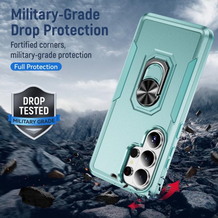 OEM - Mobilskal för Samsung Galaxy S26 Ultra Militärklass Ring Kickstand - Grön