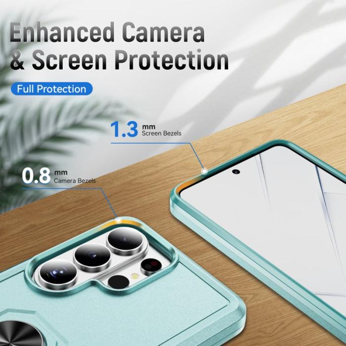 OEM - Mobilskal för Samsung Galaxy S26 Ultra Militärklass Ring Kickstand - Grön