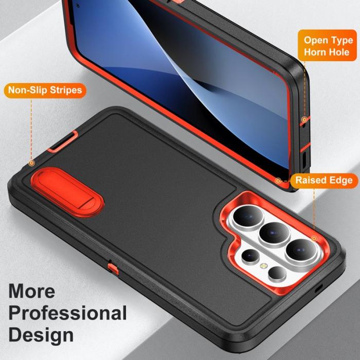 OEM - Mobilskal för Samsung Galaxy S26 Ultra PC + Silikon Anti-Drop Kickstand - Svart