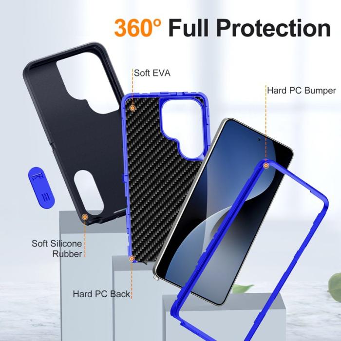 OEM - Mobilskal för Samsung Galaxy S26 Ultra PC + Silikon Anti-Drop Kickstand - Svart