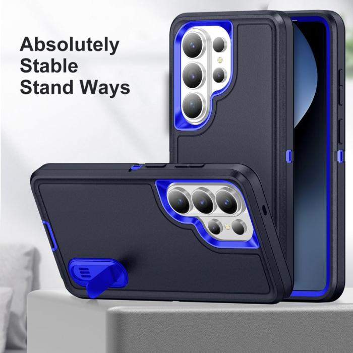 OEM - Mobilskal för Samsung Galaxy S26 Ultra PC + Silikon Anti-Drop Kickstand - Svart