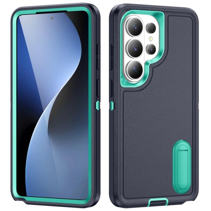 OEM - Mobilskal för Samsung Galaxy S26 Ultra PC + Silikon Anti-Drop Kickstand - Svart