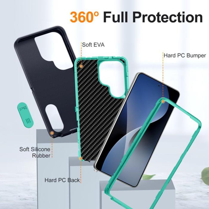 OEM - Mobilskal för Samsung Galaxy S26 Ultra PC + Silikon Anti-Drop Kickstand - Svart