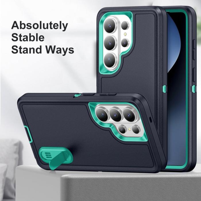 OEM - Mobilskal för Samsung Galaxy S26 Ultra PC + Silikon Anti-Drop Kickstand - Svart