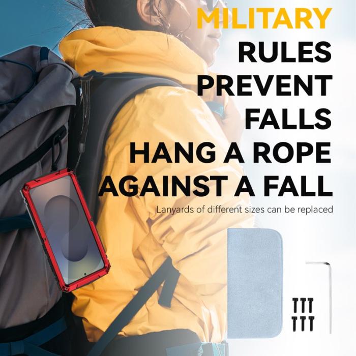 R-JUST - R-JUST Mobilskal för Samsung Galaxy S26 Ultra PC + Silikon Kickstand - Röd