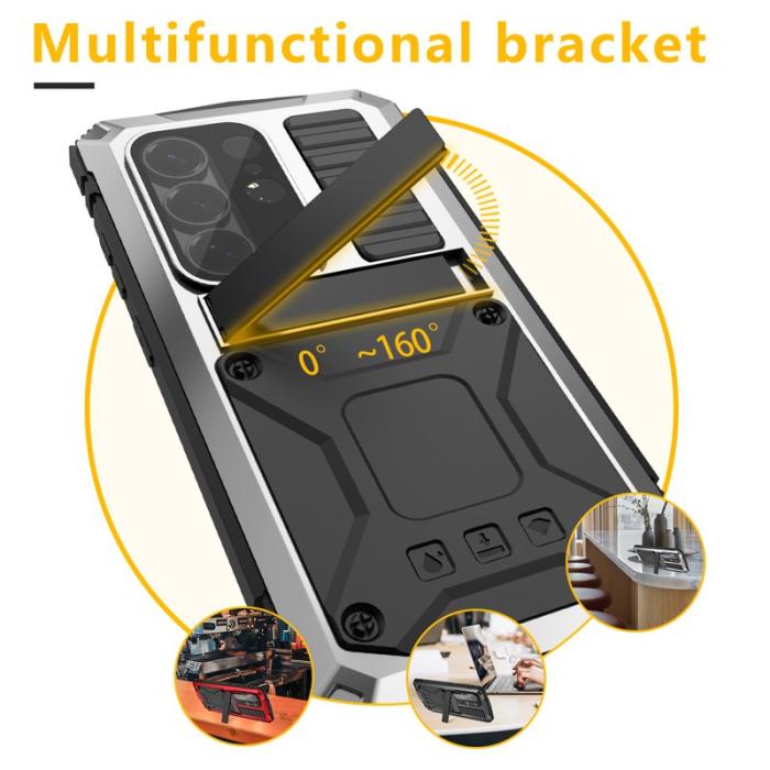 R-JUST - R-JUST Mobilskal för Samsung Galaxy S26 Ultra PC + Silikon Kickstand - Silver