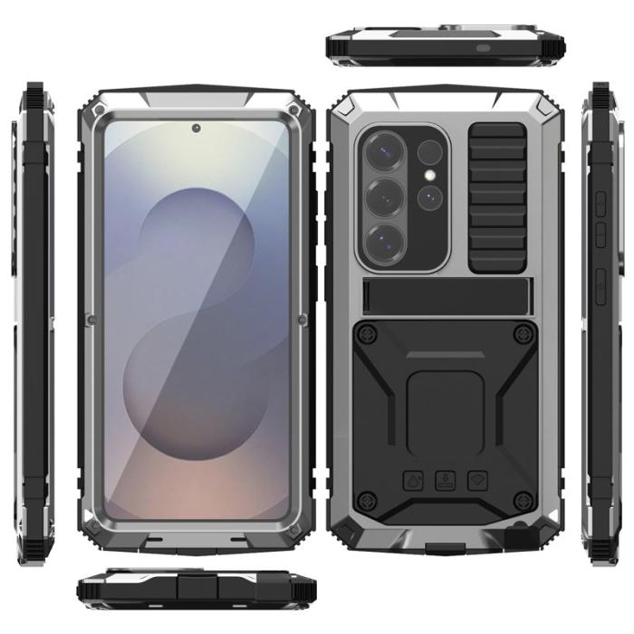 R-JUST - R-JUST Mobilskal för Samsung Galaxy S26 Ultra PC + Silikon Kickstand - Silver