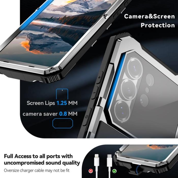 R-JUST - R-JUST Mobilskal för Samsung Galaxy S26 Ultra PC + Silikon Kickstand - Silver