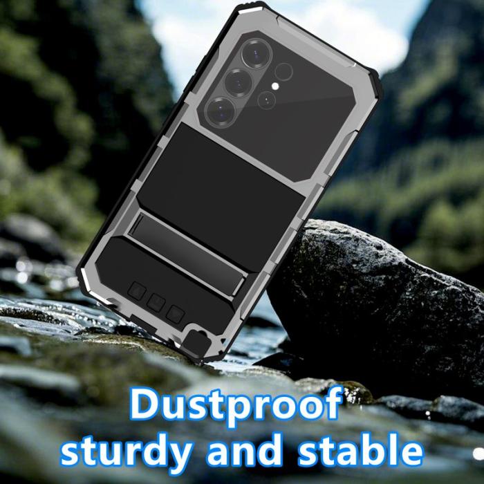 R-JUST - R-JUST Mobilskal för Samsung Galaxy S26 Ultra PC + Silikon Kickstand - Silver