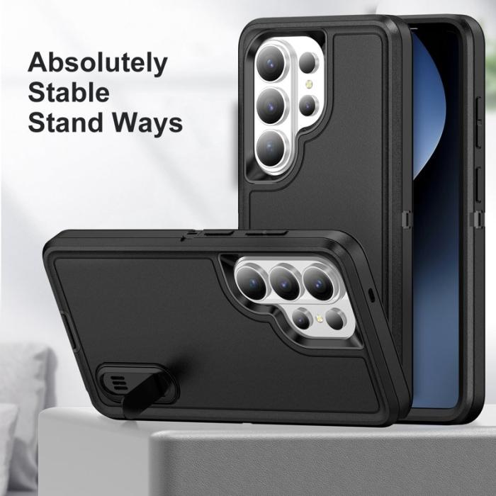 OEM - Mobilskal för Samsung Galaxy S26 Ultra PC + Silikon Kickstand - Svart