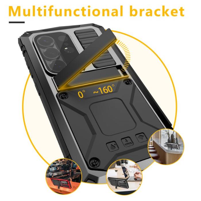 R-JUST - R-JUST Mobilskal för Samsung Galaxy S26 Ultra PC + Silikon Kickstand - Svart