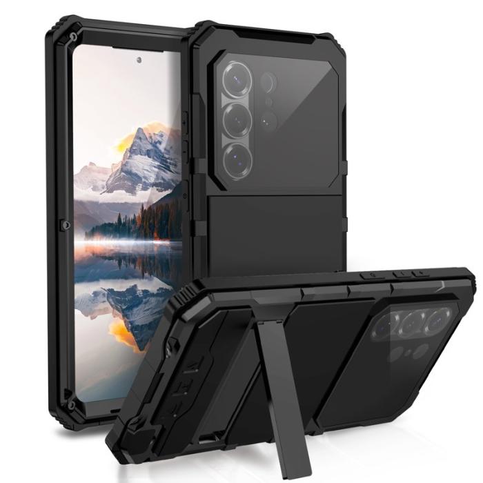 R-JUST - R-JUST Mobilskal för Samsung Galaxy S26 Ultra PC + Silikon Kickstand - Svart