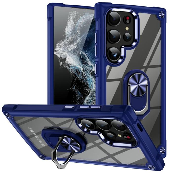 OEM - Mobilskal för Samsung Galaxy S26 Ultra PC + TPU Kickstand - Blå