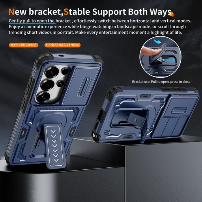 OEM - Mobilskal för Samsung Galaxy S26 Ultra PC + TPU Kickstand - Blå