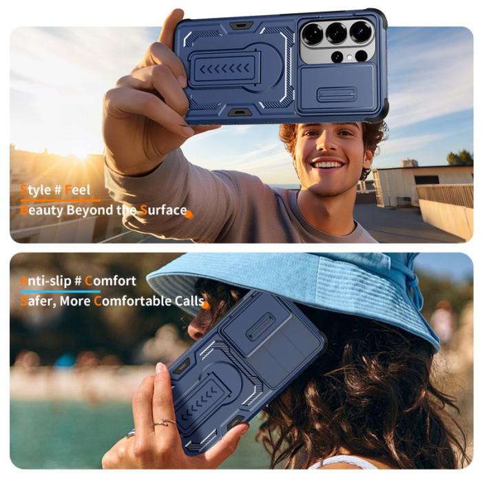 OEM - Mobilskal för Samsung Galaxy S26 Ultra PC + TPU Kickstand - Blå