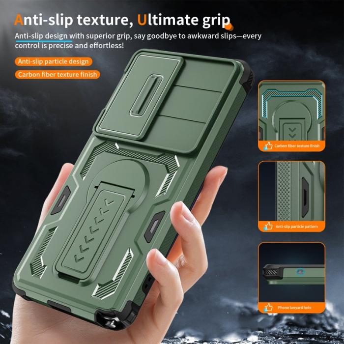 OEM - Mobilskal för Samsung Galaxy S26 Ultra PC + TPU Kickstand - Grön