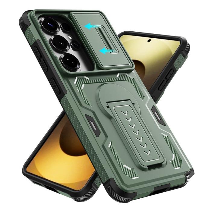 OEM - Mobilskal för Samsung Galaxy S26 Ultra PC + TPU Kickstand - Grön