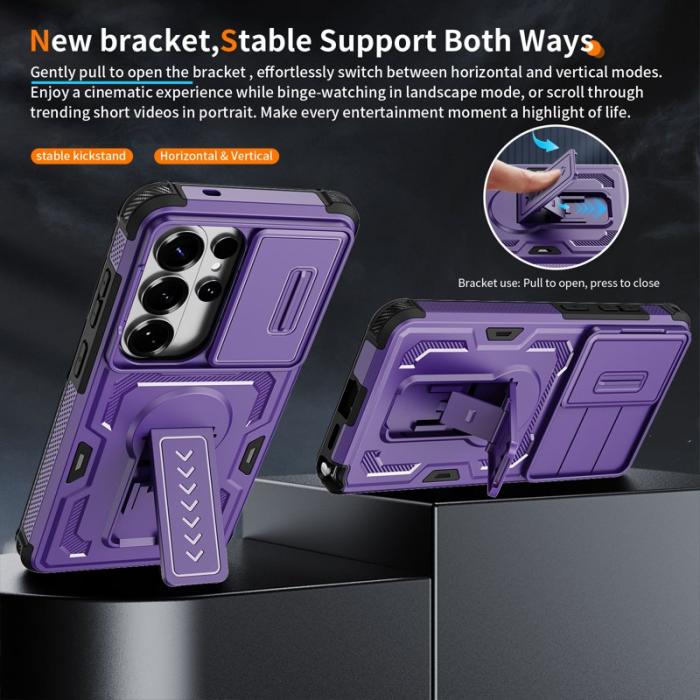 OEM - Mobilskal för Samsung Galaxy S26 Ultra PC + TPU Kickstand - Lila