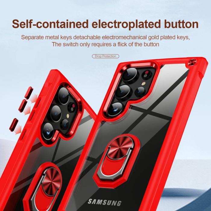 OEM - Mobilskal för Samsung Galaxy S26 Ultra PC + TPU Kickstand - Röd