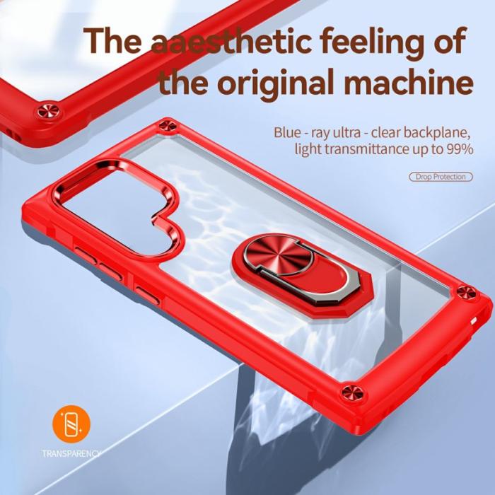 OEM - Mobilskal för Samsung Galaxy S26 Ultra PC + TPU Kickstand - Röd