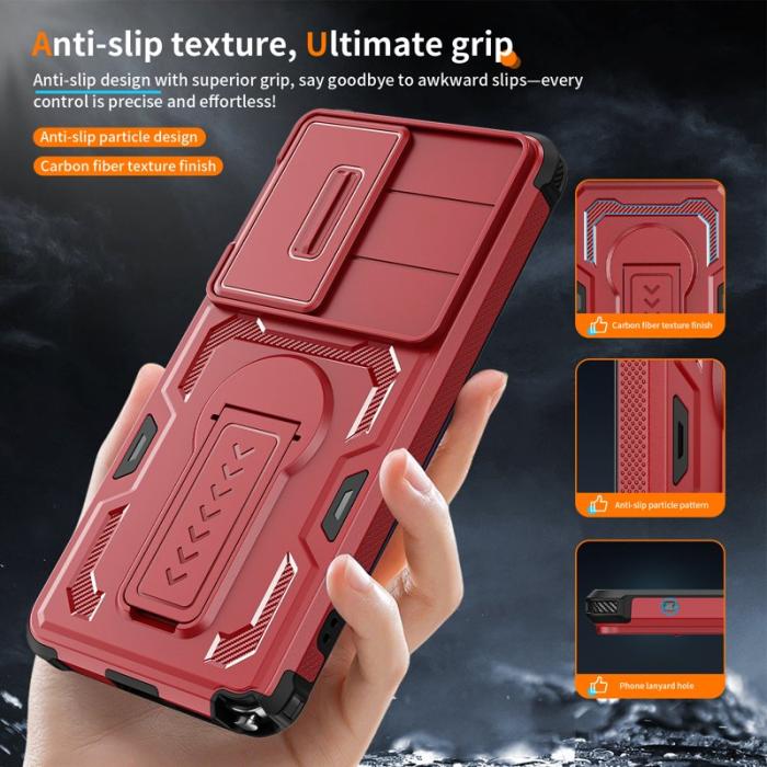 OEM - Mobilskal för Samsung Galaxy S26 Ultra PC + TPU Kickstand - Röd