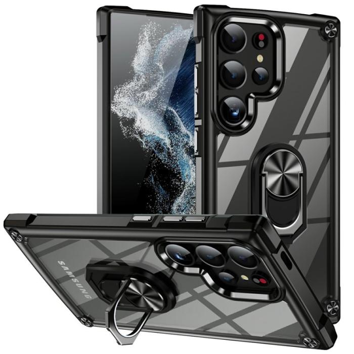 OEM - Mobilskal för Samsung Galaxy S26 Ultra PC + TPU Kickstand - Svart