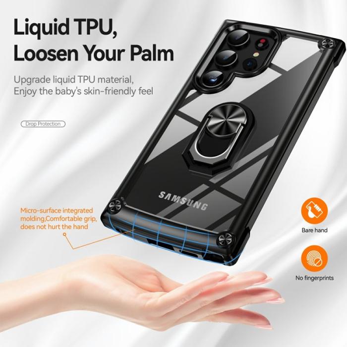 OEM - Mobilskal för Samsung Galaxy S26 Ultra PC + TPU Kickstand - Svart