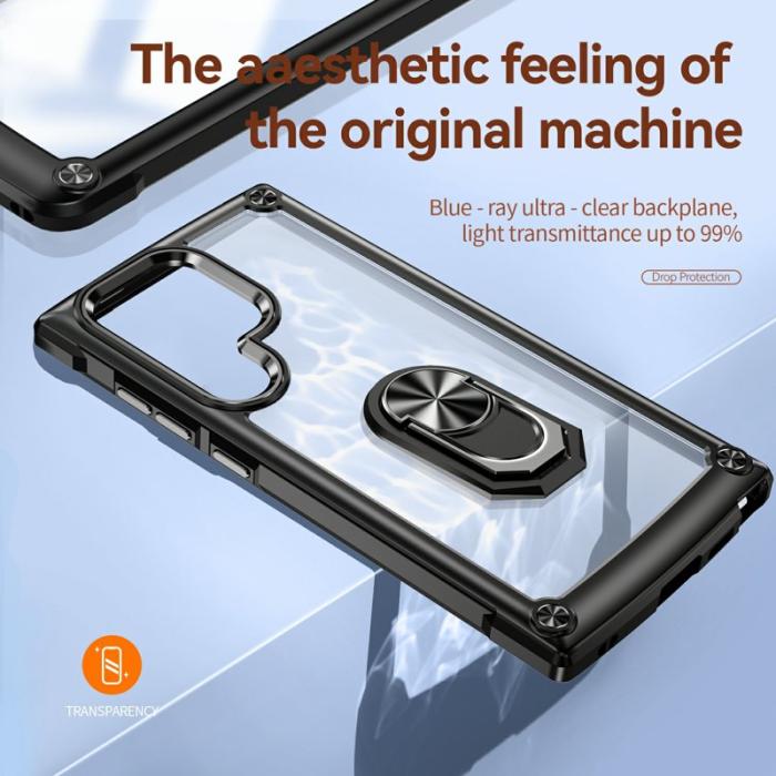 OEM - Mobilskal för Samsung Galaxy S26 Ultra PC + TPU Kickstand - Svart