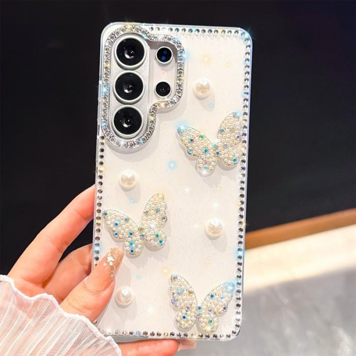 OEM - Mobilskal för Samsung Galaxy S26 Ultra Rhinestone TPU + PC - Glitter Vit