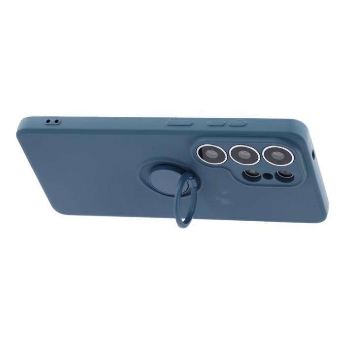 OEM - Mobilskal för Samsung Galaxy S26 Ultra Silikon med Ring Kickstand - Mörkblå