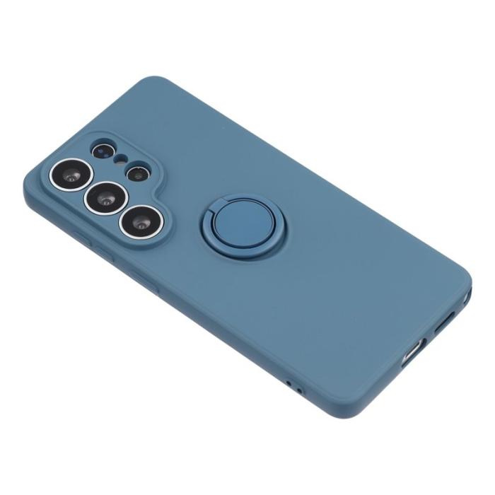 OEM - Mobilskal för Samsung Galaxy S26 Ultra Silikon med Ring Kickstand - Mörkblå
