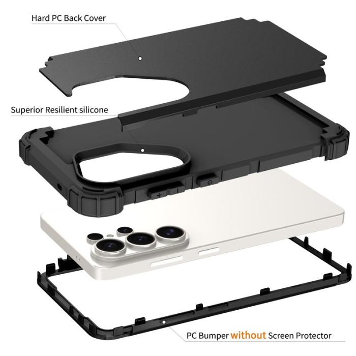 OEM - Mobilskal för Samsung Galaxy S26 Ultra Stötsäker PC + TPU - Svart