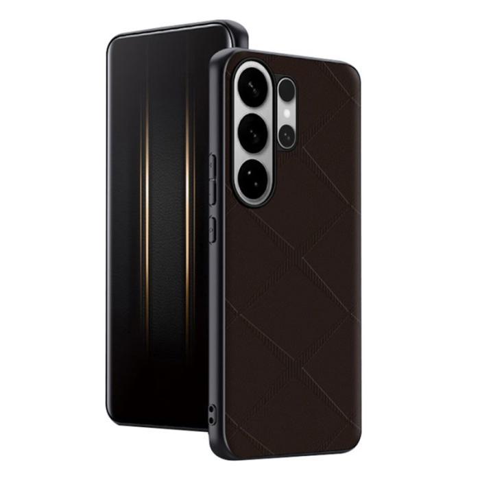 OEM - Mobilskal för Samsung Galaxy S26 Ultra TPU + Konstläder - Brun