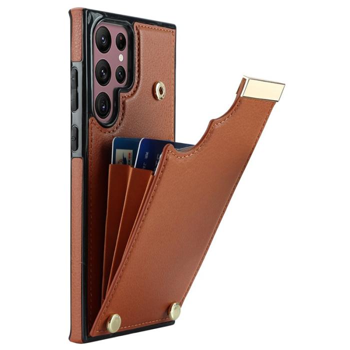 OEM - Mobilskal för Samsung Galaxy S26 Ultra TPU + Konstläder - Brun