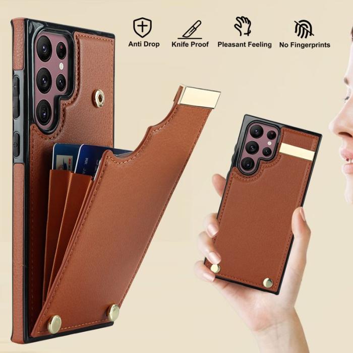 OEM - Mobilskal för Samsung Galaxy S26 Ultra TPU + Konstläder - Brun