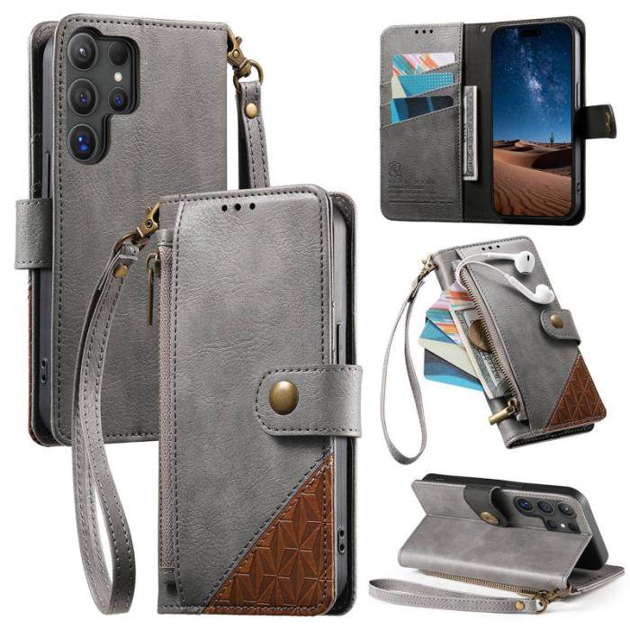 OEM - Mobilskal för Samsung Galaxy S26 Ultra TPU + Konstläder - Grå