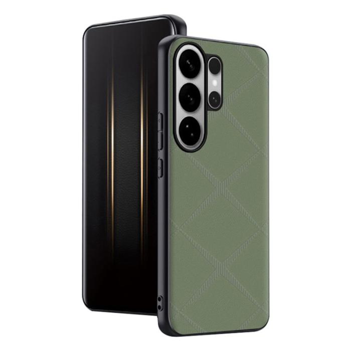 OEM - Mobilskal för Samsung Galaxy S26 Ultra TPU + Konstläder - Grön