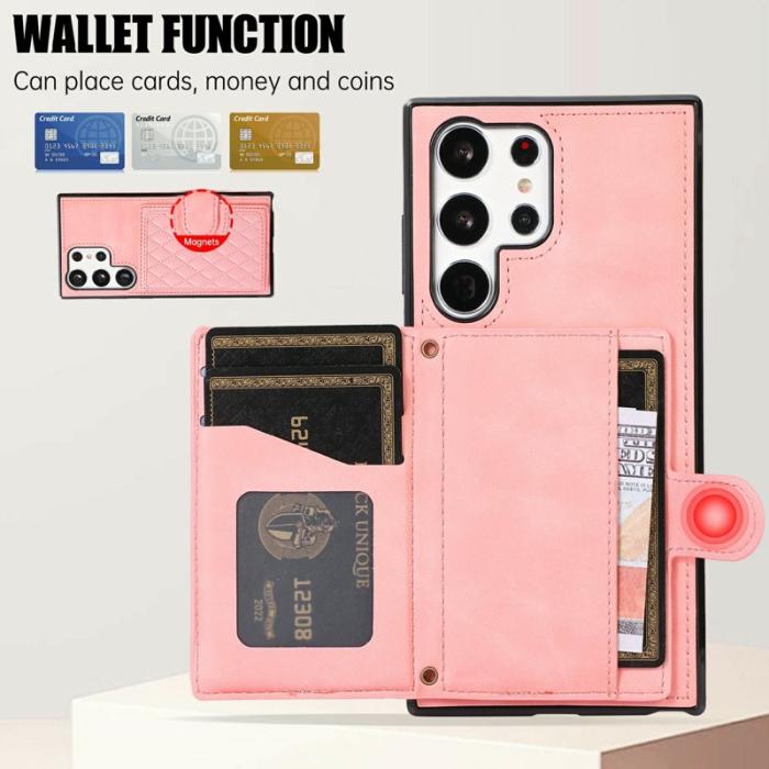 OEM - Mobilskal för Samsung Galaxy S26 Ultra TPU + Konstläder - Roséguld