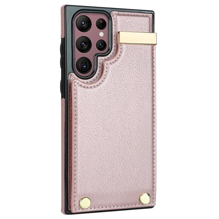 OEM - Mobilskal för Samsung Galaxy S26 Ultra TPU + Konstläder - Roséguld