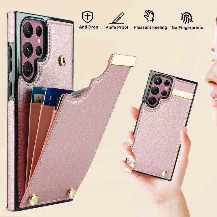 OEM - Mobilskal för Samsung Galaxy S26 Ultra TPU + Konstläder - Roséguld