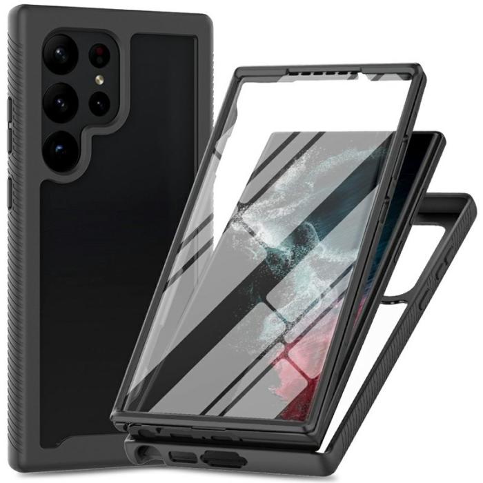 OEM - Mobilskal för Samsung Galaxy S26 Ultra Transparent PC + TPU - Svart