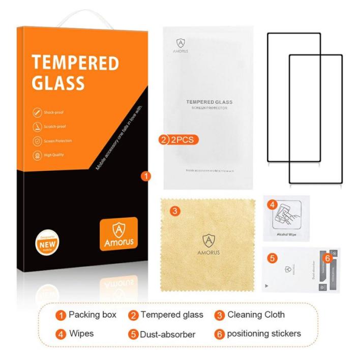 Amorus - Amorus Skärmskydd för Samsung Galaxy S26 Härdat glas Full Glue - Transparent