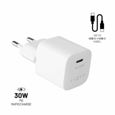 FIXED - FIXED Super Snabb Hemladdare USB-C 30W + kabel 1m Vit
