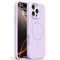 A-One Brand - iPhone 16 Pro Max Mobilskal MagSafe Liquid Silikon Microfiber - Ljuslila