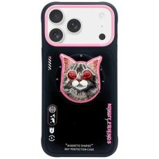 NIMMY - Nimmy iPhone 17 Mobilskal MagSafe Glasses Cool Cat - Svart/Rosa