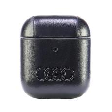 Audi - Audi AirPods 1/2 Skal Läder Big Logo - Svart