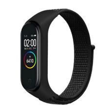 Beline - Beline Mi Band 7/6/5/4/3 Armband Nylon Loop - Svart
